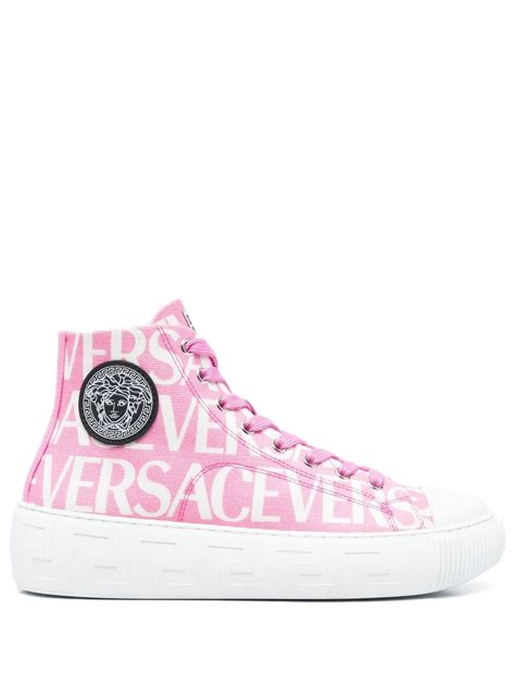 high top versace sneakers|More.